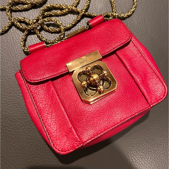 🔹CHLOE Red Leather Mini Elsie Bag - Picture 6 of 15